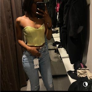 Green zara bustier